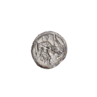 denarius, Boleslaw III Krzywousty (prince of Poland; 1086–1138), spearhead (issue mark), chain