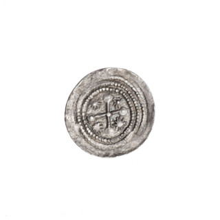 Denarius of Boleslaw III Krzywousty (prince of Poland, c. 1107–1138). Obverse: in a beaded border,