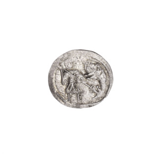 Denarius, Boleslaw III Krzywousty (prince of Poland; 1086–1138). Obverse: within a beaded border, a