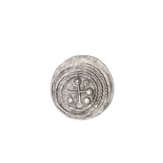 Denarius, Boleslaw III Krzywousty (prince of Poland; 1107–1138). Obverse: in the beaded border, a