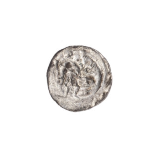 Denarius of Boleslaw III Krzywousty (prince of Poland, ca. 1086–1138). Obverse: in a linear border,