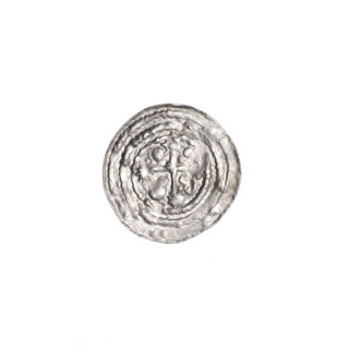 Denarius, Boleslaw III Krzywousty (prince of Poland; reign 1107–1138). Obverse: in the beaded