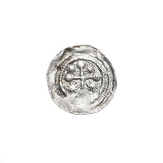 Denarius of Boleslaw III Krzywousty (prince of Poland; ca. 1086–1138), ca. 1125–1138. Obverse: in a