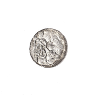 Denarius of Boleslaw III Krzywousty (prince of Poland; ca. 1086–1138), ca. 1125–1138. Obverse: in a