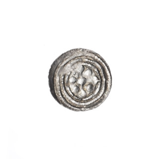 Denarius of Boleslaw III Krzywousty (Prince of Poland; 1107–1138). Obverse: in beaded border, a