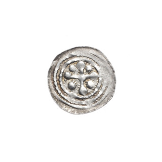 Denarius, Boleslaw III Krzywousty (prince of Poland; 1086–1138). Obverse: in a beaded border, a