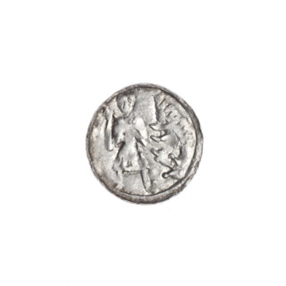 Denarius of Boleslaw III Krzywousty (prince of Poland; ca. 1107–1138). Obverse: in a linear border,