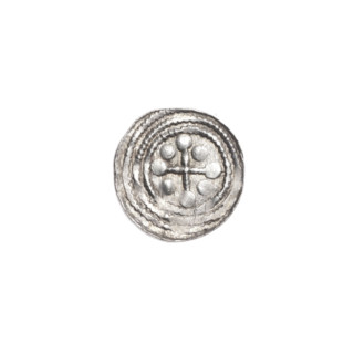 denarius, Boleslaw III Krzywousty (prince of Poland; 1086–1138), allegories, chain mail, spearhead