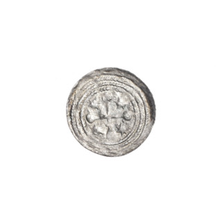Denarius, Boleslaw III Krzywousty (prince of Poland; 1086–1138). Obverse: in the beaded border, a