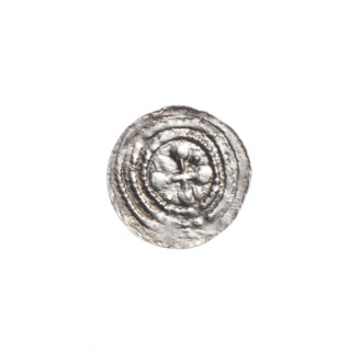 Denarius, Boleslaw III Krzywousty (prince of Poland; 1086–1138). Obverse: in a beaded border, a