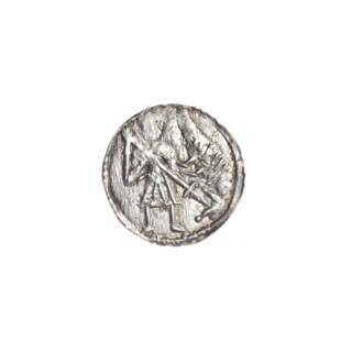 Denarius, Boleslaw III Krzywousty (prince of Poland; 1086–1138). Obverse: in a beaded border, a