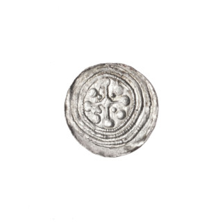 denarius, Boleslaw III Krzywousty (prince of Poland; 1086–1138), allegories, chain mail, spearhead