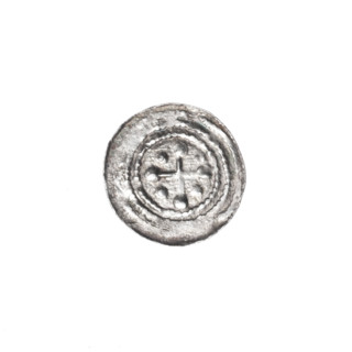 Denarius, Boleslaw III Krzywousty (prince of Poland; 1107–1138). Obverse: in a linear border, a