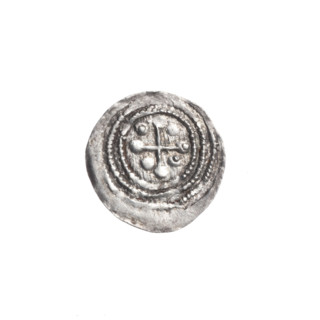Denarius, Boleslaw III Krzywousty (prince of Poland; 1086–1138). Obverse: in the beaded border, a