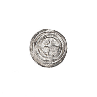 Denarius of Boleslaw III Krzywousty (prince of Poland; ca. 1086–1138), ca. 1125–1138. Obverse: in a