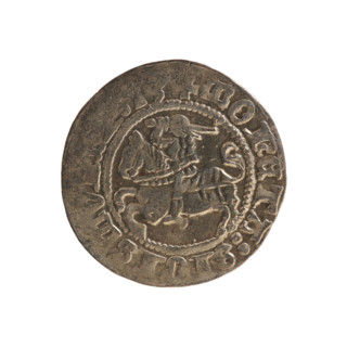 Lithuanian half-grosz, Sigismund I the Old (king of Poland; 1506–1548). Silver coin (half-grosz),