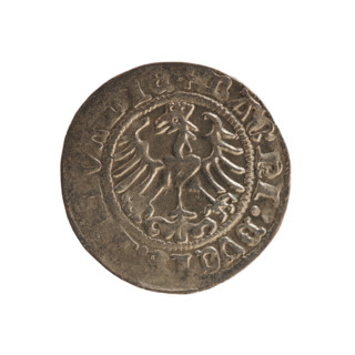 Lithuanian half-grosz, Sigismund I the Old (king of Poland; 1506–1548). Obverse: Pursuer (emblem of