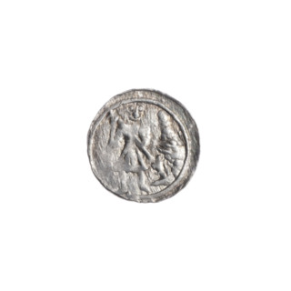 Denarius of Boleslaw III Krzywousty (prince of Poland; ca. 1086–1138), ca. 1125–1138. Obverse: in a