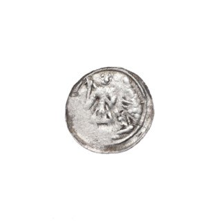 Denarius, Boleslaw III Krzywousty (prince of Poland; 1086–1138). Obverse: in the linear border, a