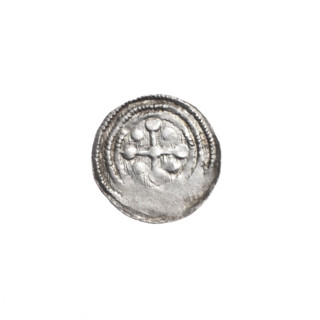 Denarius of Boleslaw III Krzywousty (prince of Poland; reign 1107–1138). Obverse: in a linear