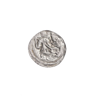 denarius, Boleslaw III Krzywousty (prince of Poland; 1086–1138), spearhead (issue mark), chain mail