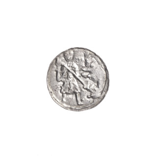 Denarius, Boleslaw III Krzywousty (prince of Poland; 1107–1138). Obverse: in a linear border, a