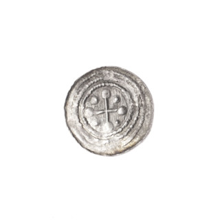 Denarius, Boleslaw III Krzywousty (prince of Poland; 1086–1138). Obverse: in the linear border, a