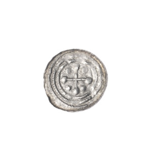 Denarius, Boleslaw III Krzywousty (prince of Poland; 1107–1138). Obverse: in a linear border, a