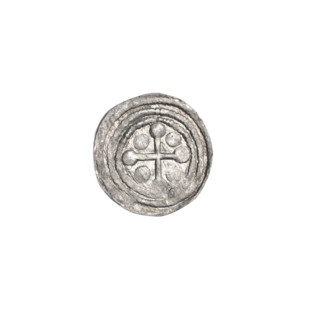 Denarius of Boleslaw III Krzywousty (prince of Poland; ca. 1086–1138). Obverse: in the beaded