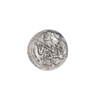 Denarius of Boleslaw III Krzywousty (prince of Poland; ca. 1086–1138), Romanesque. Obverse (beaded