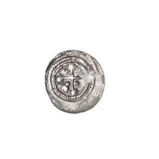 Denarius of Boleslaw III Krzywousty (prince of Poland; c. 1107–1138). Obverse: within a linear