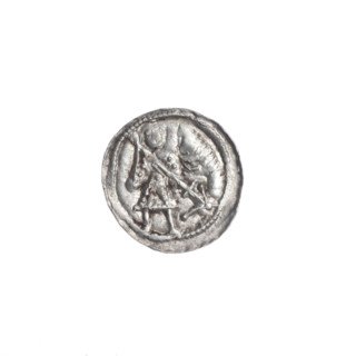 denarius, Boleslaw III Krzywousty (prince of Poland; 1107–1138), obverse: in beaded border, a