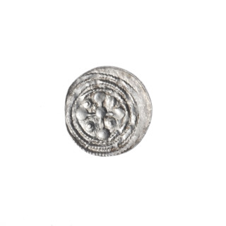 Denarius, Boleslaw III Krzywousty (prince of Poland; 1107–1138). Obverse: in a beaded border, a