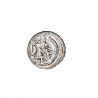 Denarius, Boleslaw III Krzywousty (prince of Poland; 1086–1138). Obverse: in a beaded border, a
