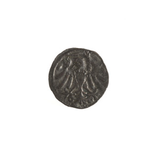 Gdansk denarius, Sigismund I the Old (King of Poland; 1506–1548). Obverse: in the border the Eagle