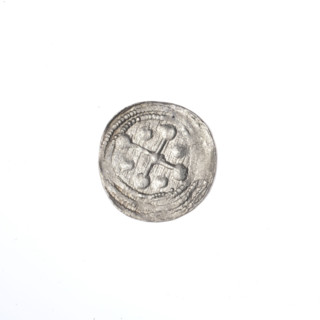 Denarius, Boleslaw III Krzywousty (prince of Poland; 1086–1138). Obverse: in the beaded border, a