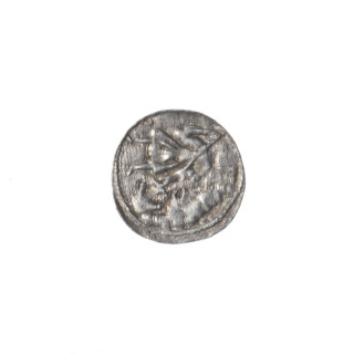 Denarius of Boleslaw III Krzywousty (prince of Poland; 1086–1138). Obverse: in a beaded border, a