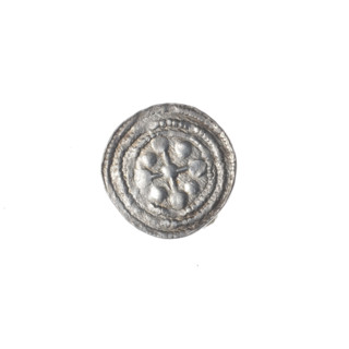 Denarius, Boleslaw III Krzywousty (prince of Poland; 1086–1138). Obverse (beaded border): a knight