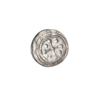 denarius, Boleslaw III Krzywousty (Prince of Poland; 1107–1138), allegories, chainmail, spearhead