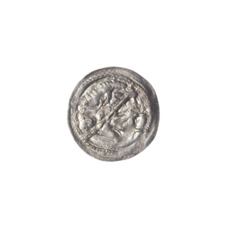 denarius, Boleslaw III Krzywousty (prince of Poland; 1086–1138), equal-armed cross, allegories,