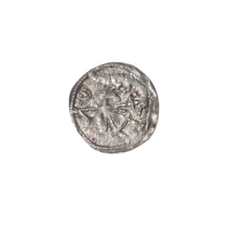 Denarius, Boleslaw III Krzywousty (prince of Poland; 1107–1138). Obverse: in the beaded border, a