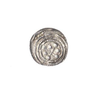 Denarius, Boleslaw III Krzywousty (prince of Poland; 1107–1138). Obverse: in the beaded border, a