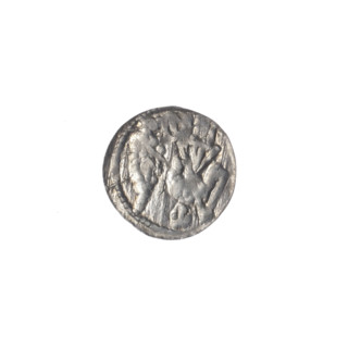 Denarius of Boleslaw III Krzywousty (prince of Poland; 1107–1138). Obverse: in the beaded border, a