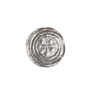 Denarius, Boleslaw III Krzywousty (prince of Poland; 1107–1138). Obverse: in the beaded border, a