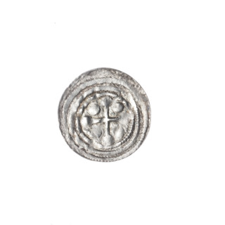 Denarius of Boleslaw III Krzywousty (Prince of Poland; 1107–1138). Obverse: in the beaded border, a