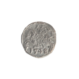Lithuanian denarius, Sigismund II Augustus (King of Poland; 1544–1572); emblems of the Jagiellon
