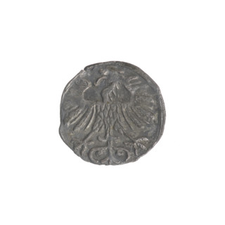 Lithuanian denarius of Sigismund II Augustus (King of Poland, 1544–1572); emblems of the Jagiellon