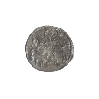 Lithuanian denarius of Sigismund II Augustus (King of Poland, 1544–1572); emblems of the Jagiellon