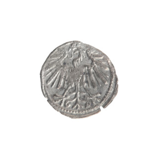 Lithuanian denarius, Sigismund II Augustus (King of Poland; 1544–1572). Obverse: Polish eagle in