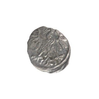Denarius (coin), Lithuanian; issuer: Sigismund II Augustus (King of Poland, 1544–1572); emblems: